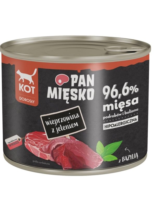 Pan Mięsko kot wieprzowina z jeleniem 200g
