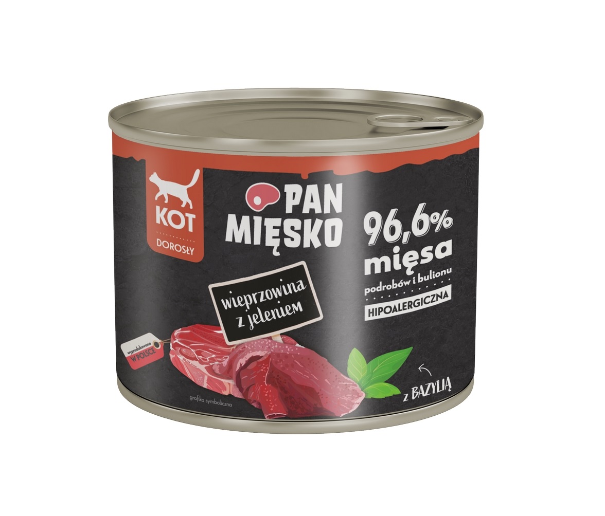 Pan Mięsko kot wieprzowina z jeleniem 200g