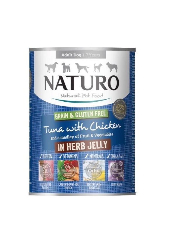 Naturo tuńczyk i kurczak w galarecie z ziołami 390g