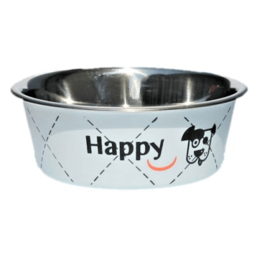 Miska metalowa Zolux Happy Biała  0.8l