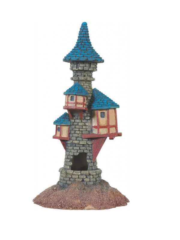 ZOLUX Dekoracja średniowieczna wieża niebieska 18 cm