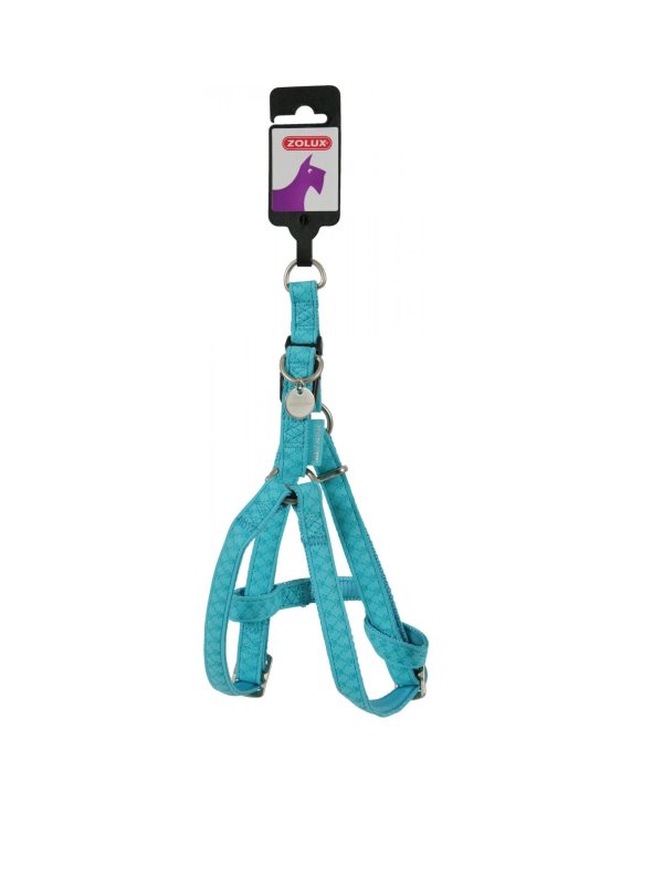 ZOLUX Szelki regulowane Mac Leather 10 mm kol. turkusowy