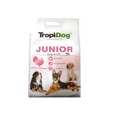 TROPIDOG PREMIUM JUNIOR LARGE BREEDS- RICH IN TURKEY 2,5kg