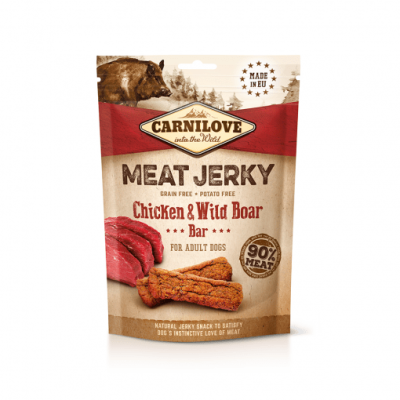 CARNILOVE JERKY CHICKEN & WILD BOAR BAR 100G