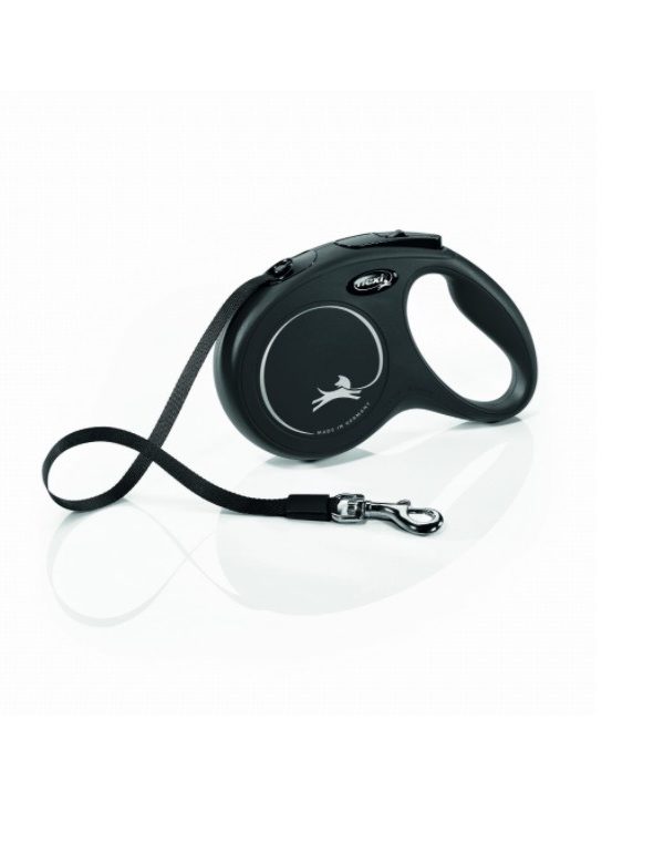 Smycz Flexi New Classic M Taśma 5m 25kg Czarna