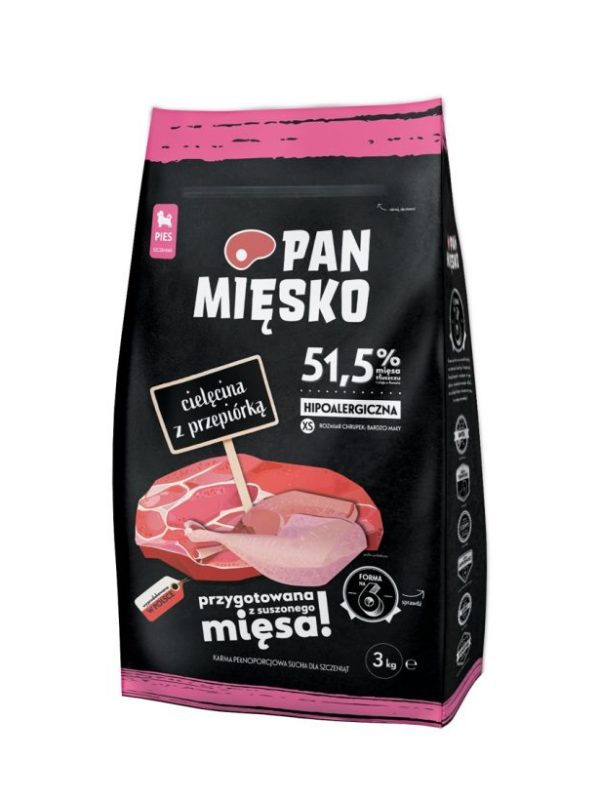 Pan Mięsko cielęcina z przepiórką dla szczeniąt XS 3kg