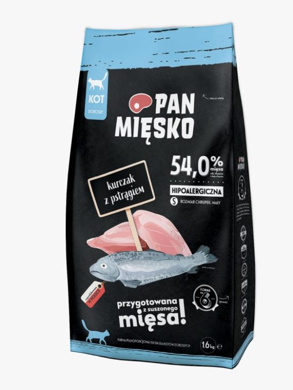 Pan Mięsko dla kota Kurczak z pstrągiem S 1,6kg