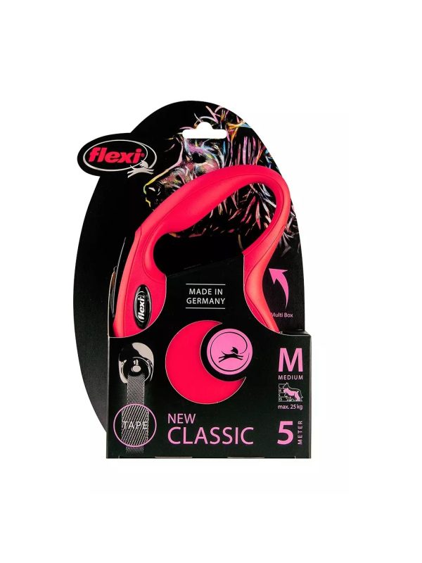 Flexi New Classic M 5m Taśma Czerwona