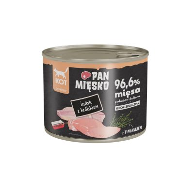 Pan Mięsko karma mokra dla kota Indyk z królikiem 200g