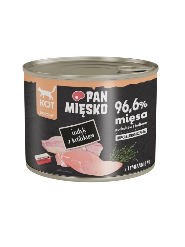 Pan Mięsko karma mokra dla kota Indyk z królikiem 200g