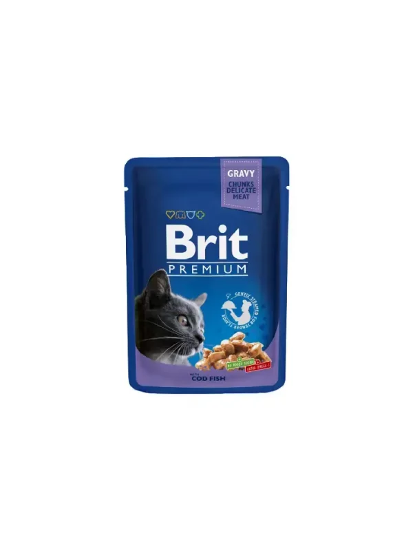 BRIT PREMIUM CAT Adult Cod Fish Dorsz 100g (saszetka)