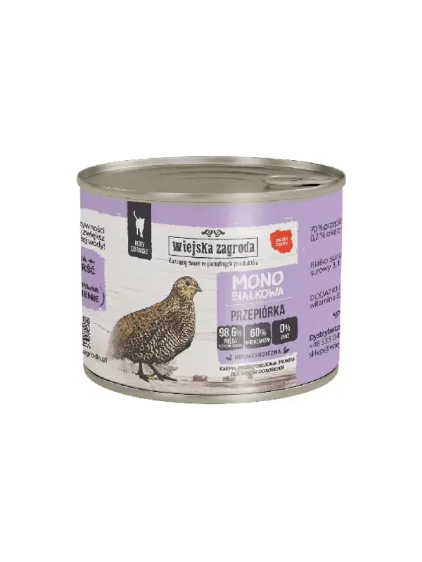 Wiejska Zagroda Mono dla kota Przepiórka 200g