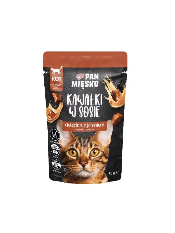 Pan Mięsko kot cielęcina z jeleniem kawałki w sosie 85g