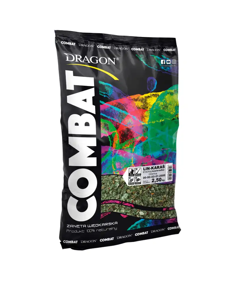 Zanęta Combat lin-karaś kozieradka- arachid czarna 2,5kg