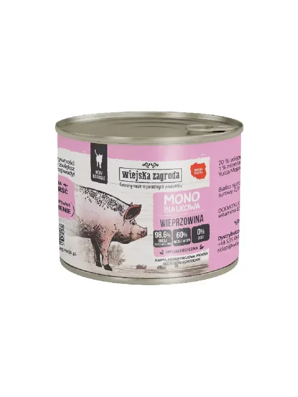 Wiejska Zagroda Mono dla kota Wieprzowina 200g