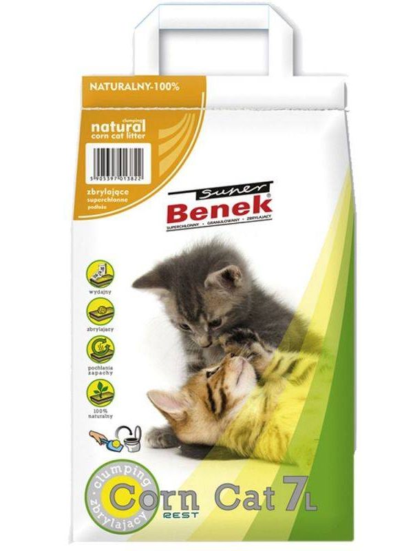 Żwirek Kukurydziany Super Benek Corn Cat Naturalny 7l