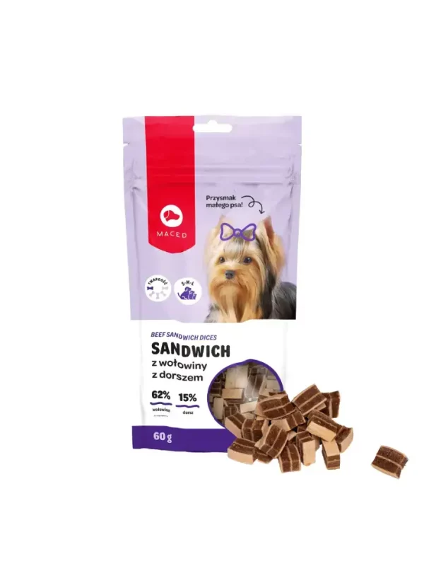 Sandwicz z wołowiny z dorszem 60g