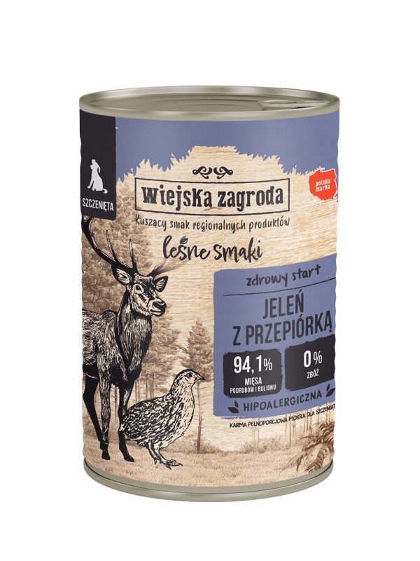 Wiejska Zagroda Leśne smaki Jeleń z przepiórką szczeniak 400g