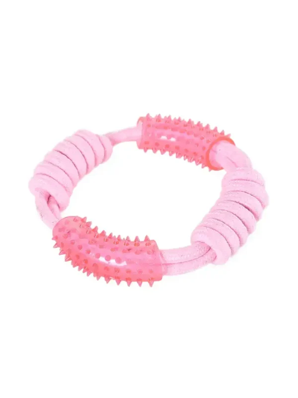 Sznur dla psa z gryzakiem TPR 18cm różowy