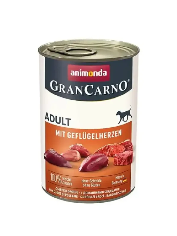Animonda Gran Carno Wieprzowina z sercami drobiowymi 400g