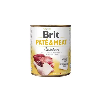Brit Pate & meat dog chicken kurczak karma mokra dla psa 800 g