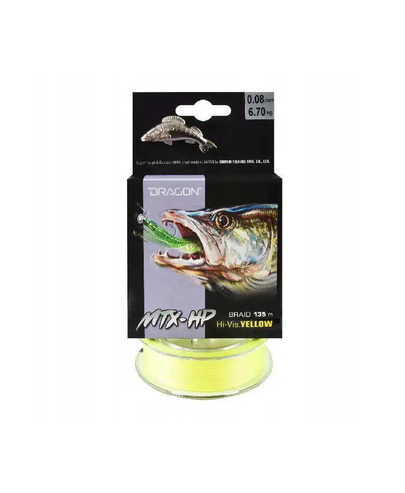 Plecionka spinningowa MTX-HP Hi-Vis Yellow 0.08mm 135m 6,70kg