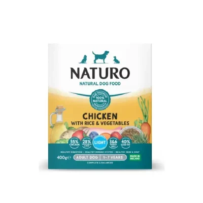 NATURO LIGHT KURCZAK Z RYŻEM I WARZYWAMI 400g