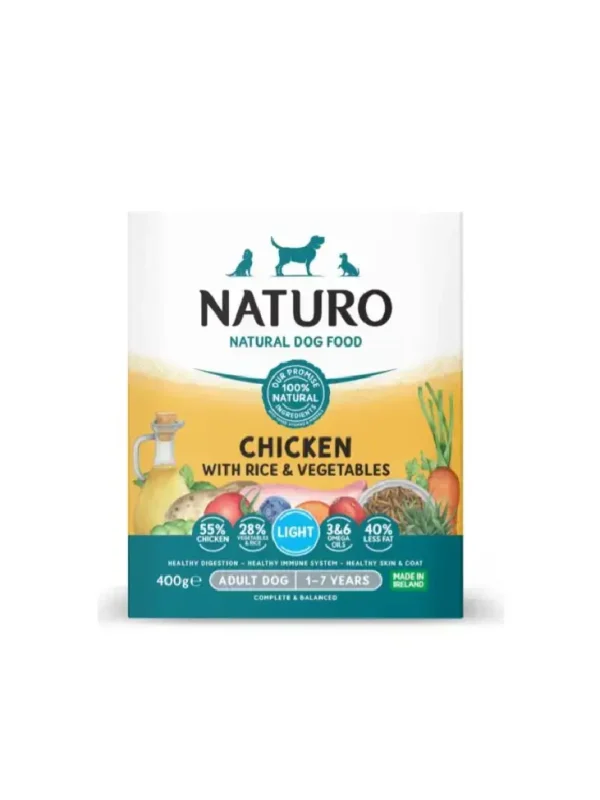 NATURO LIGHT KURCZAK Z RYŻEM I WARZYWAMI 400g