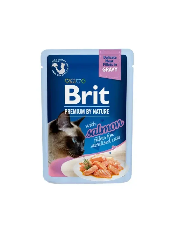 Brit Cat Pouch Filet sterelised salmon 85g