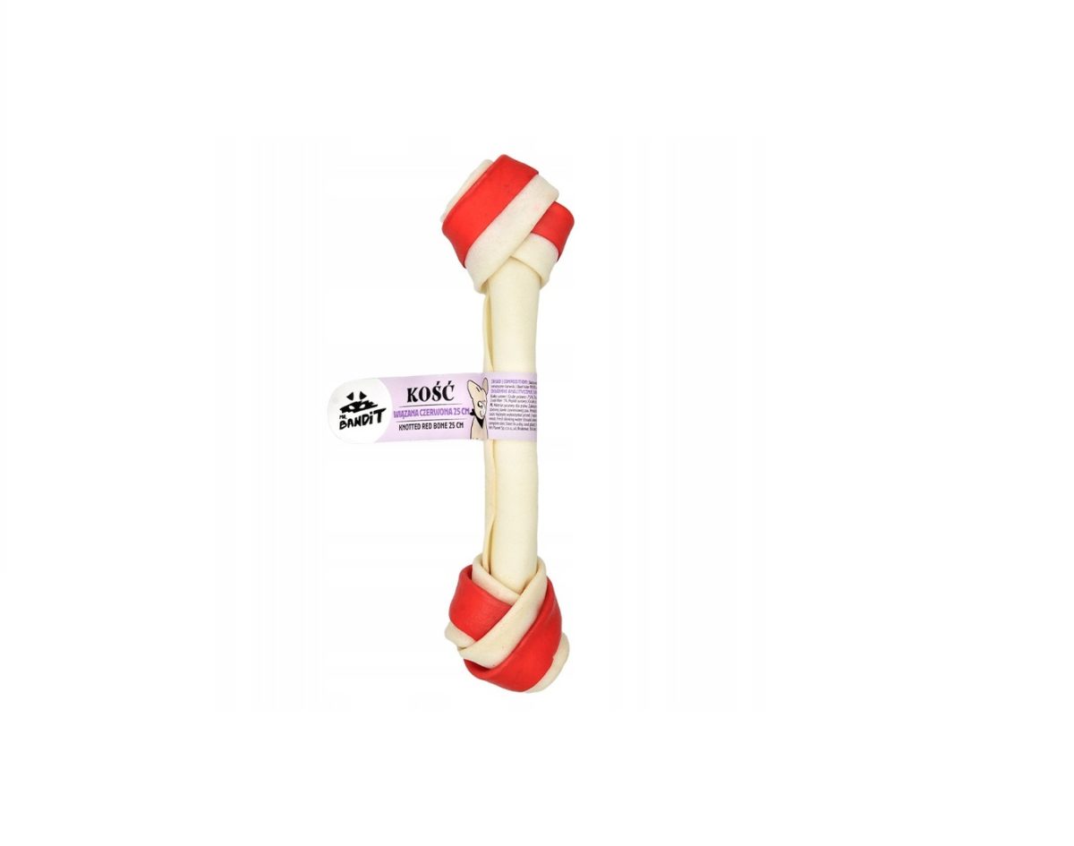 Mr. Bandit Kość wiązana czerwona 25cm.