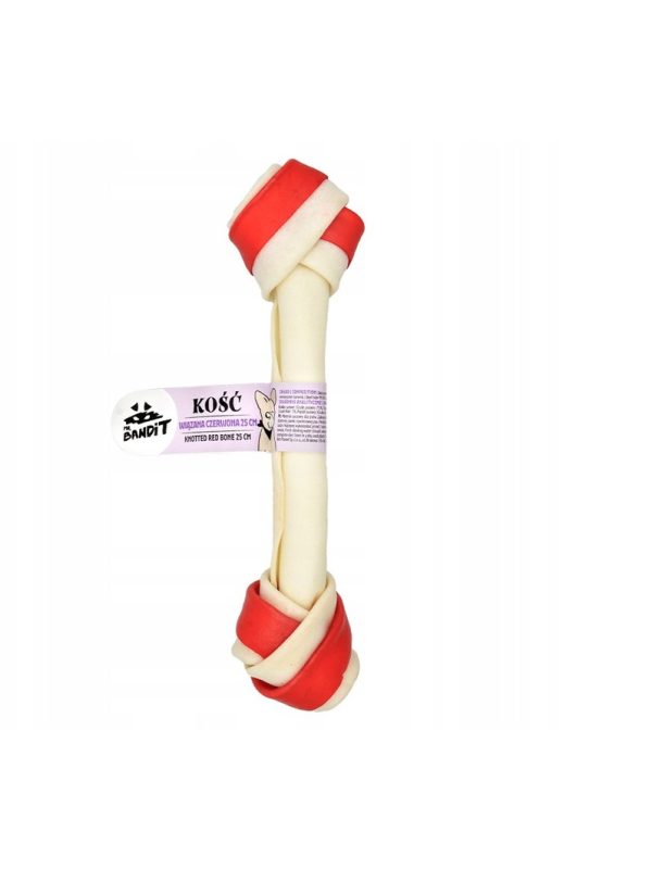 Mr. Bandit Kość wiązana czerwona 25cm.