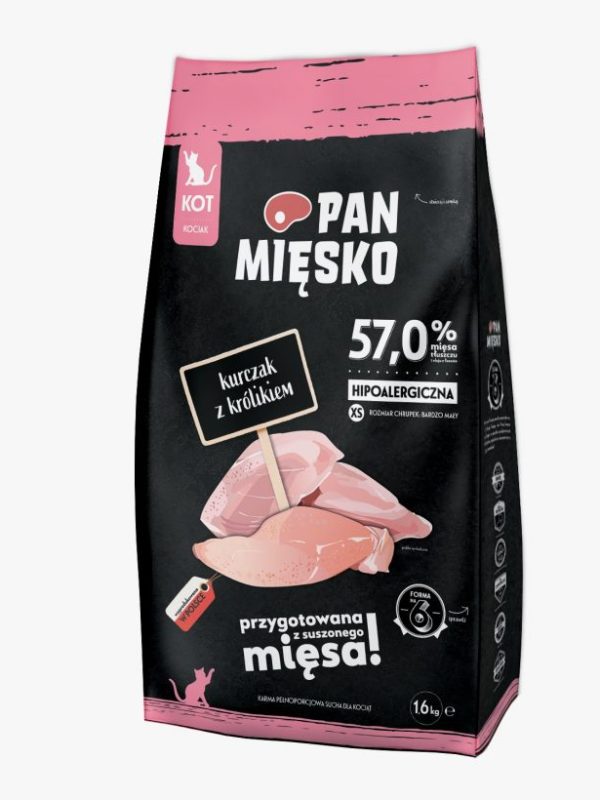 Pan Mięsko Kurczak z królikiem kocięta XS 1,6kg