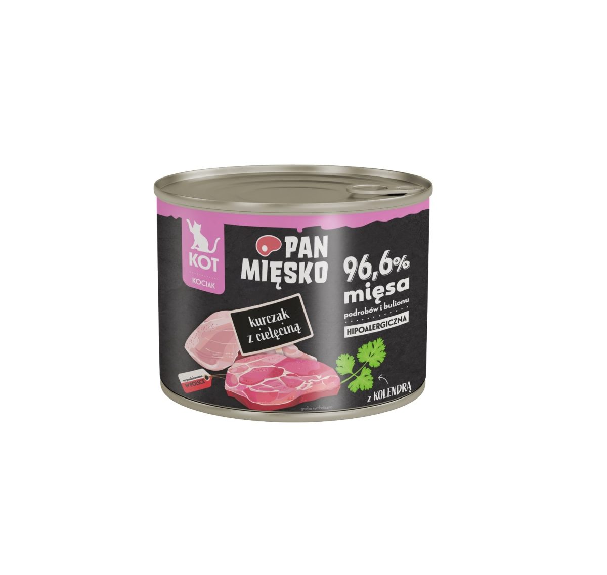 Pan Mięsko karma mokra dla kota Kurczak z cielęciną dla kociąt 200g