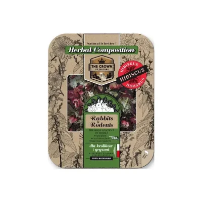 Korona Natury Paśnik ziołowy - mieszanka ziołowa z hibiskusem dla królików i gryzoni 70g