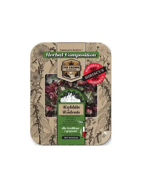 Korona Natury Paśnik ziołowy - mieszanka ziołowa z hibiskusem dla królików i gryzoni 70g