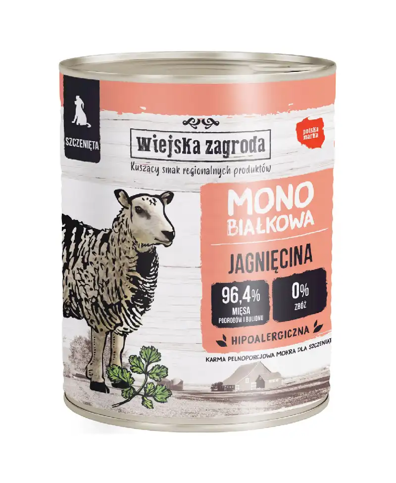 Wiejska Zagroda Mono dla szczeniaka jagnięcina 800g