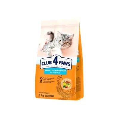 CLUB 4 PAWS Premium Kot karma sucha Sensitive digestion- z kurczakiem 2kg
