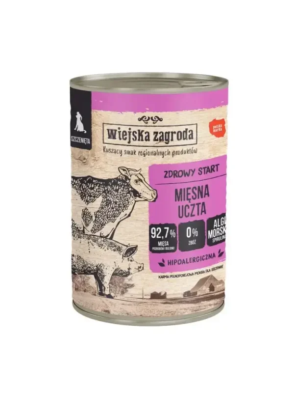 Wiejska Zagroda dla szczeniąt mięsna uczta 400g