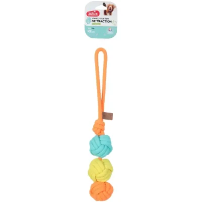 5dfab0e3343bc0fb49c572ead1e77356.webp ZOLUX Zabawka dla psa szarpak 3 piłki sznur TWIST 42cm