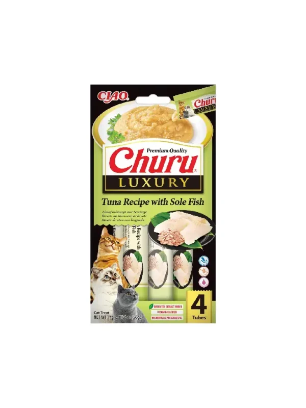 Inaba Cat Churu Luxury Tuna with Sole Fish 4 x tubka 14g