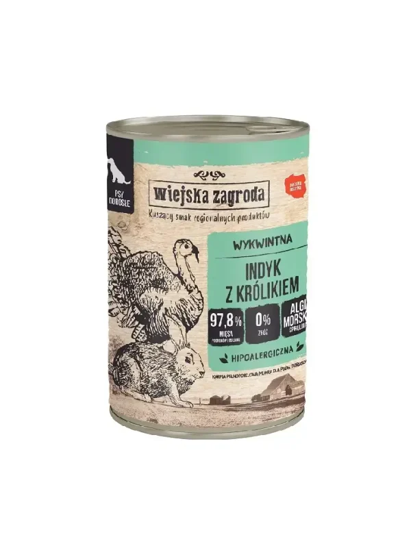 Wiejska Zagroda królik z indykiem 400g