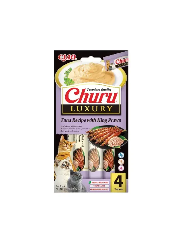 Inaba Cat Churu Luxury Tuna with Prawn 4 x tubka 14g