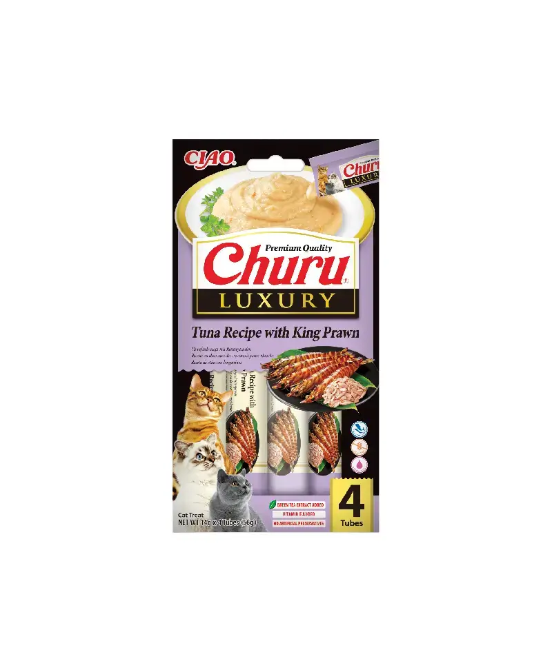 Inaba Cat Churu Luxury Tuna with Prawn 4 x tubka 14g