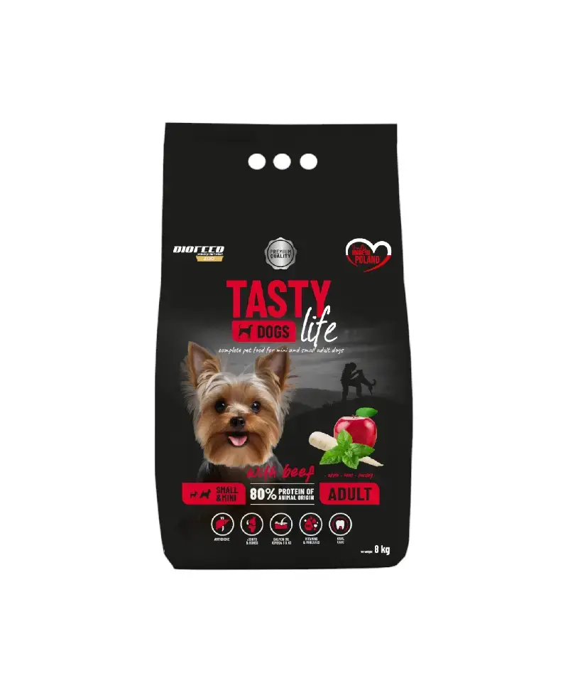 BioFeed Tasty Dog Life Karma z Wołowiną dla Psów Dorosłych Małych Ras 8kg