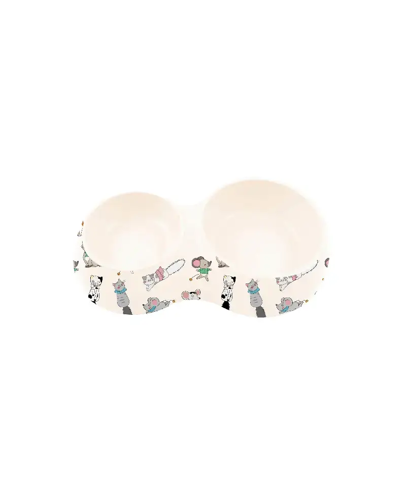 ZOLUX Miska dla kota podwójna wzór koty i myszy CHATOUILLE 2x230ml