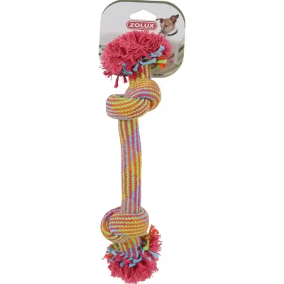 Zabawka sznurowa 2 węzły kolorowa 25cm