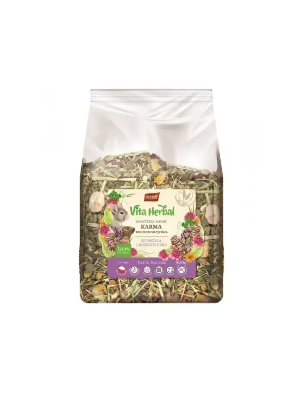 4dcdc82afd5922dfdbb7effe305c3807.webp Vitapol Vita Herbal karma dla szynszyli i koszatki 400g