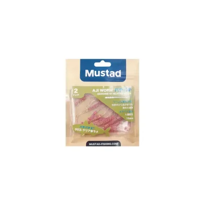 Mustad AJI Worm - Plu - Plu - color UV Clear Chatreuse 15szt