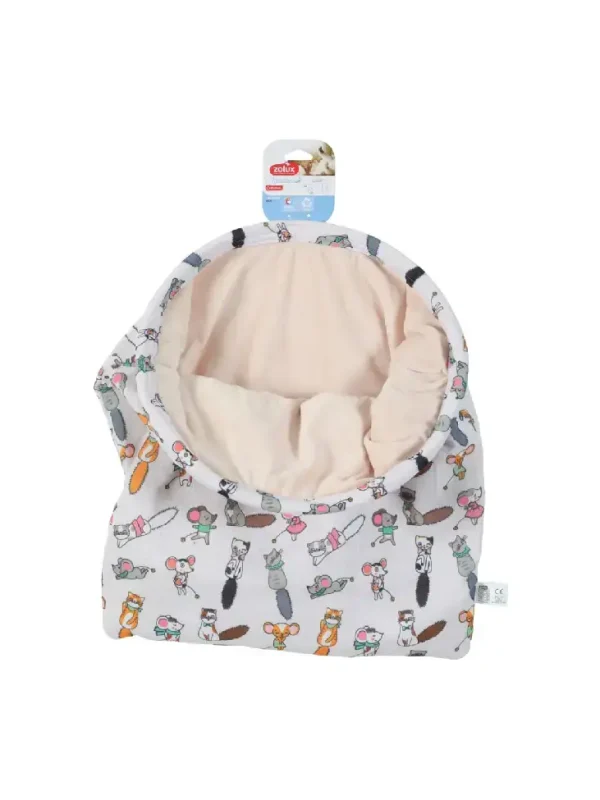 ZOLUX Legowisko dla kota śpiwór wzór koty i myszy CHATOUILLE 45,5x58x40cm