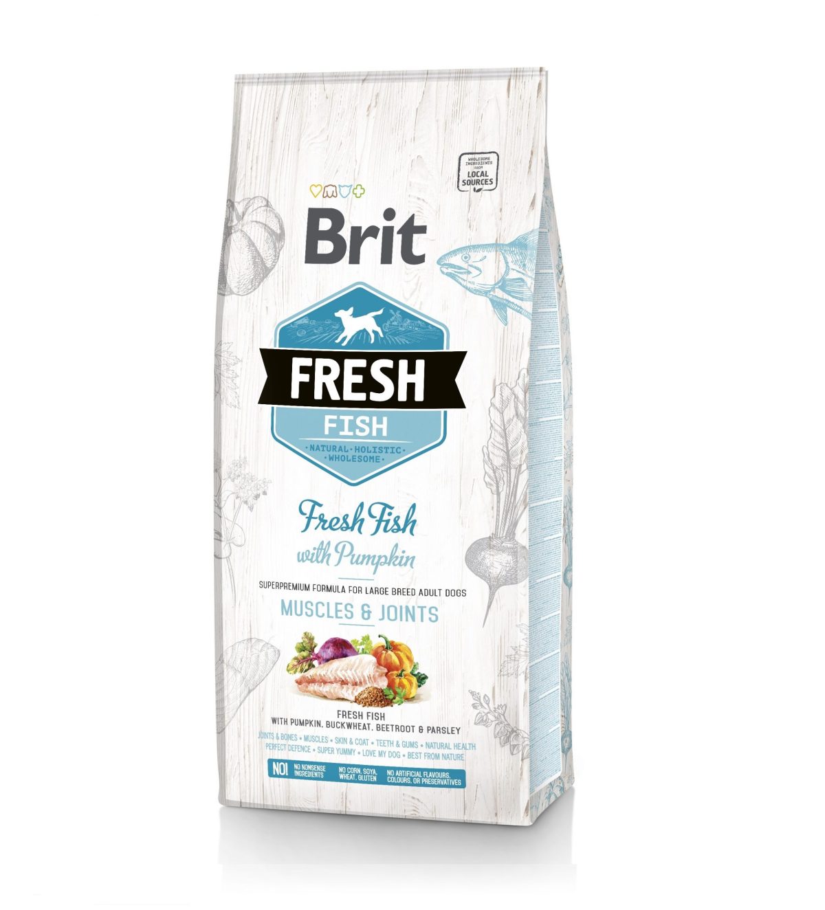 BRIT FRESH Adult Large Ryba z Dynią 2.5kg